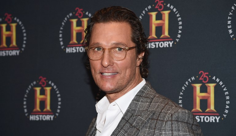FILE - In this Feb. 29, 2020, file photo, Matthew McConaughey attends A+E Network's "HISTORYTalks: Leadership and Legacy" in New York. McConaughey has gone from advertising for driving to selling people on staying home. The Academy Award winner whose commercials for Lincoln vehicles have been a TV staple for years is the narrator and co-writer of a public service announcement promoting isolation during the coronavirus pandemic