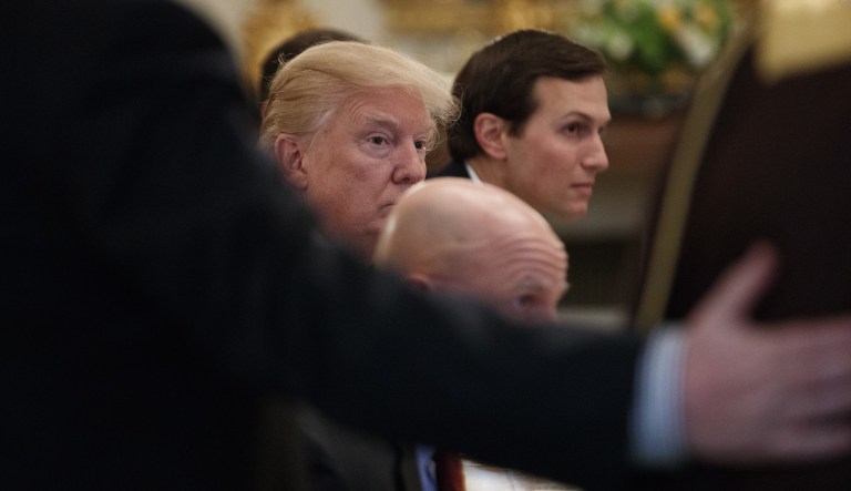 Former President Bill Clinton wipes his eye as his wife, Democratic presidential candidate Hillary Clinton, concedes her defeat to Republican Donald Trump on Nov. 9, 2016.