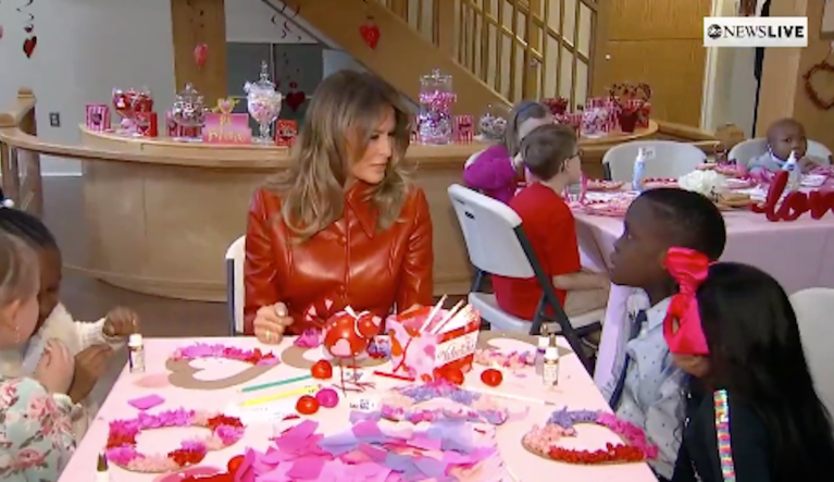 Melania Trump reunites with child who gave her necklace on Valentine’s Day