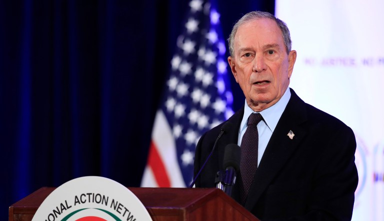 Former New York City Mayor Michael Bloomberg, speaks during a breakfast gathering commemorating the Martin Luther King Day in Washington, Monday, Jan. 21, 2019.