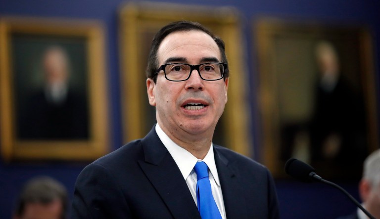 Treasury Secretary Steve Mnuchin testifies on the FY2019 budget during a hearing of the House Appropriations Committee Subcommittee on State, Foreign Operations, and Related Programs, on Capitol Hill, Wednesday, April 11, 2018 in Washington.