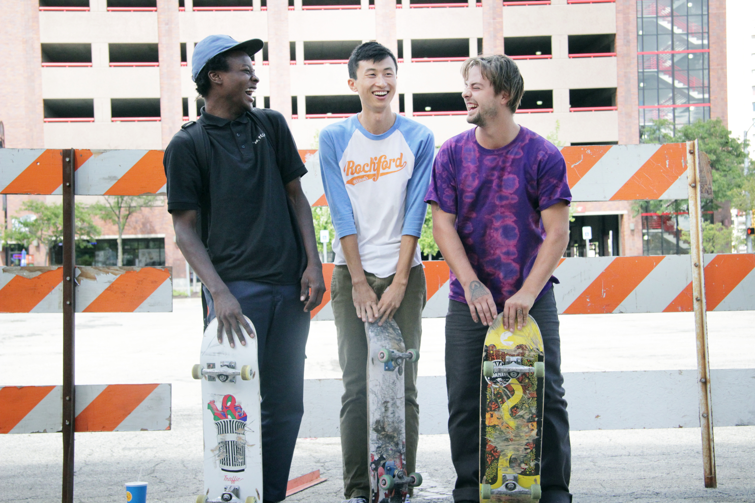 Bing Liu (center) with Keire Johnson and Zack Mulligan in ‘Minding the Gap.’