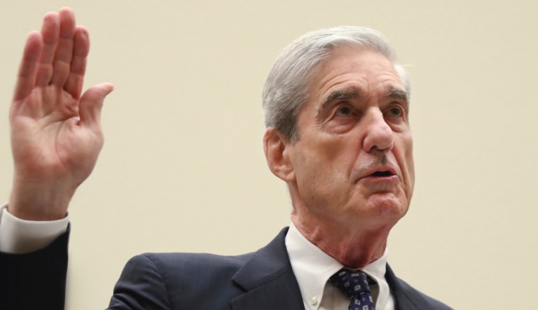 Former special counsel Robert Mueller, is sworn in before he testifies before the House Judiciary Committee hearing on his report on Russian election interference, on Capitol Hill, in Washington, Wednesday, July 24, 2019.
