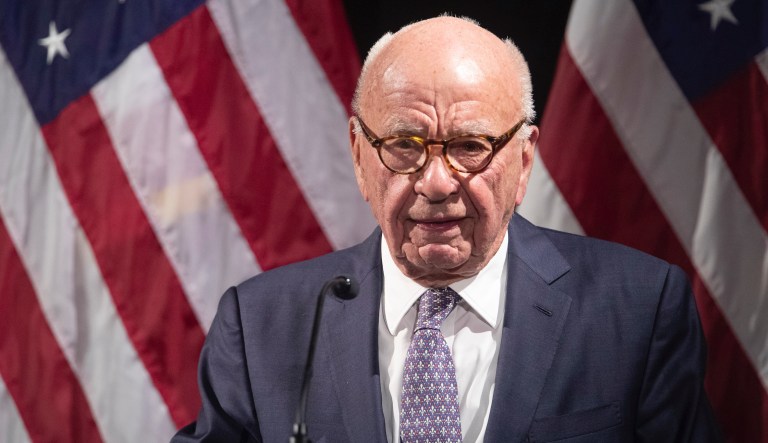 Rupert Murdoch introduces Secretary of State Mike Pompeo during the Herman Kahn Award Gala, Wednesday, Oct. 30, 2019, in New York. Pompeo received the Hudson Institute's 2019 Herman Kahn Award.