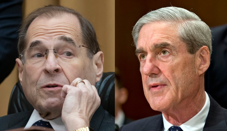 Jerry Nadler and Robert Mueller are seen.