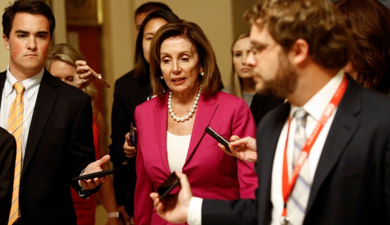 House Speaker Nancy Pelosi, D-Calif., walks to the House Chamber, Tuesday, July 16, 2019, on Capitol Hill in Washington.