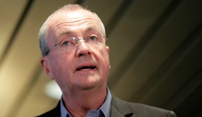 New Jersey Gov. Phil Murphy speaks during a news conference addressing a snowstorm that hit the northern New Jersey region a day earlier, Friday, Nov. 16, 2018, in Woodbridge, N.J. Murphy is under fire because many commuters were stranded on highways during the snowstorm that hit during the rush hour traffic.