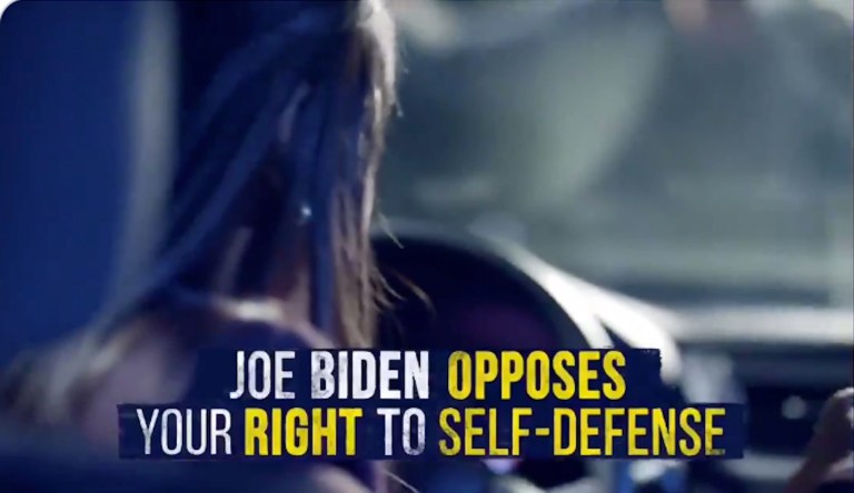 NRA TV ad running in key battle ground states (screen shot)