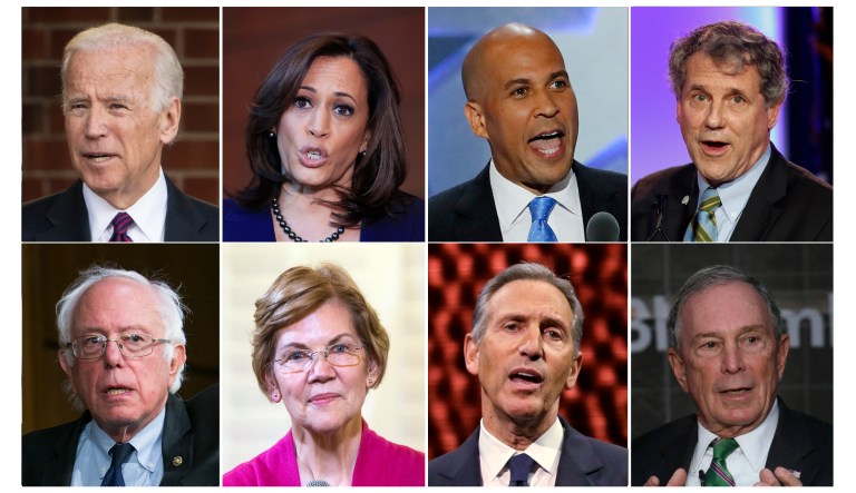 2020 Election Democrats Octych. Joe Biden, Kamala Harris, Cory Booker, Sherrod Brown, Bernie Sanders, Elizabeth Warren, Howard Schultz, Michael Bloomberg