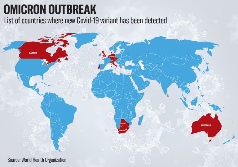List of countries where new Covid-19 Omicron variant has been detected