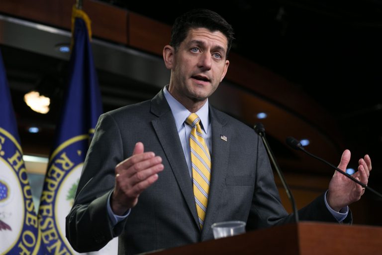 House Speaker Paul Ryan, R-Wis., speaks about immigration laws during a press conference on Capitol Hill.