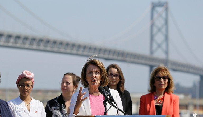 House Minority Leader Nancy Pelosi speaks during an event to commemorate Women's Equality Day Tuesday, Aug. 22, 2017, in San Francisco. 