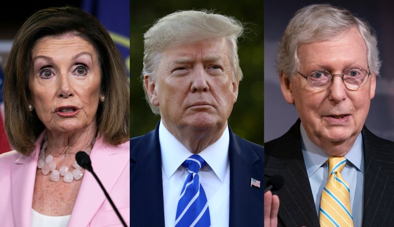 Nancy Pelosi, Donald Trump, Mitch McConnell