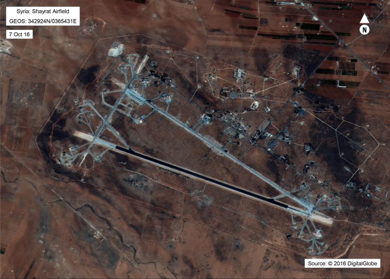 Pentagon releases photos and video of airstrikes, Syrian airfield