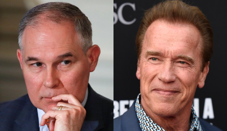 Scott Pruitt and Arnold Schwarzenegger.