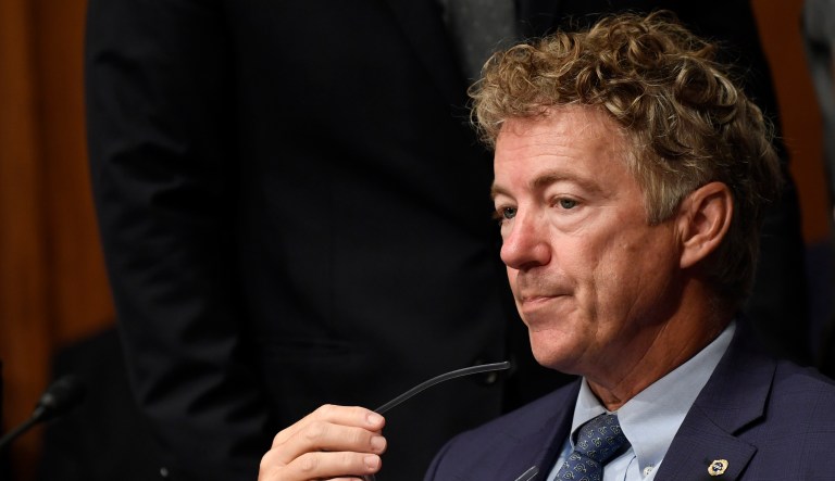 Sen. Rand Paul, R-Ky., attends an executive session of the Senate Health, Education, Labor and Pensions Committee on Capitol Hill in Washington, Tuesday, Sept. 24, 2019, to vote on the nomination of Eugene Scalia to be Labor Secretary. The committee voted to advance Scalia's nomination to the full Senate for consideration. 