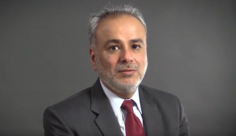 Saud Anwar pictured in Connecticut Bar Association YouTube video for the Citizen for the Law award, uploaded July 10, 2018.