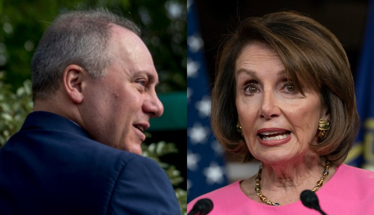 Steve Scalise and Nancy Pelosi are shown.