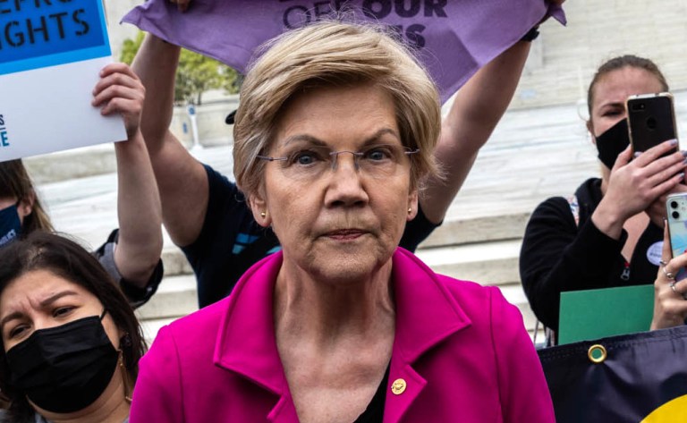 Sen. Elizabeth Warren (D-MA) is seen at the Supreme Court.