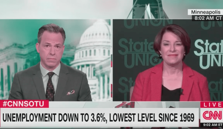 Tapper to Klobuchar on unemployment rate: ‘You’re really not going to give Trump any credit for that?’