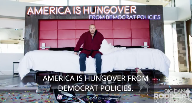 Republican candidate and former WWE star’s wild ad features a live tiger and rips Democrats for riots