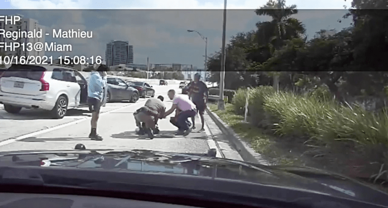 Miami police release video of officer saving choking child on I-95