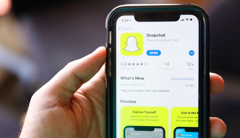 In this Monday, July 30, 2019 photo, the social media application, Snapchat is displayed on Apple's App Store. 