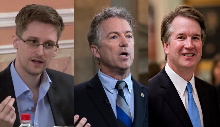 Edward Snowden Rand Paul Brett Kavanaugh.
