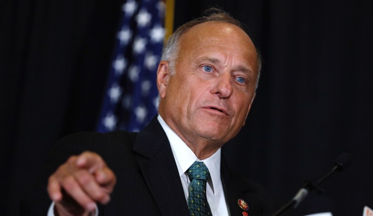 U.S. Rep. Steve King, R-Iowa, speaks during a news conference, Friday, Aug. 23, 2019, in Des Moines, Iowa. 