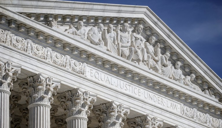The columns and west pediment of the U.S. Supreme Court building are seen in Washington, Tuesday, April 12, 2016. The unexpected death in February of Justice Antonin Scalia triggered an election-year standoff on Capitol Hill as leaders in the GOP-controlled Congress insist they will not allow a confirmation hearing for Judge Merrick Garland, President Barack Obamaâs choice for the high court.