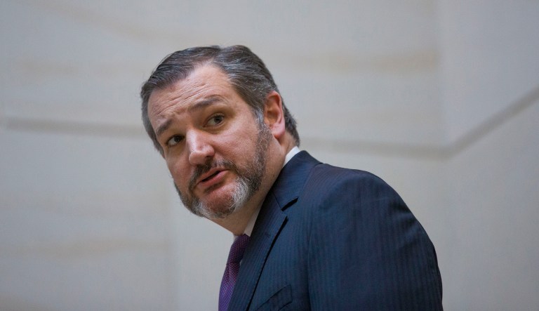 Sen. Ted Cruz, R-Texas, turns to answer a reporter's question as he departs after a closed-door briefing for the members of the Senate Foreign Relations Committee, Tuesday, March 5, 2019, in Washington.