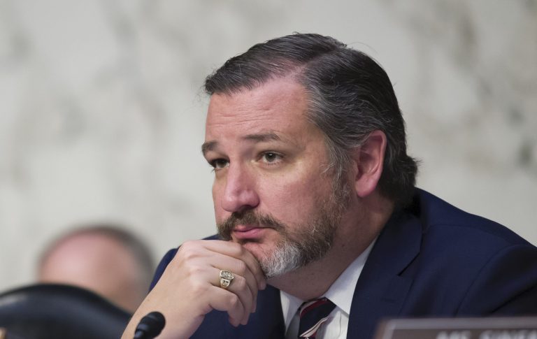 Chairman Roger Wicker, R-Miss., left, and Senate Transportation subcommittee chair Ted Cruz, R-Texas, listen during a Senate Transportation subcommittee on commercial airline safety, on Capitol Hill, Wednesday, March 27, 2019, in Washington. Two recent Boeing 737 MAX crashes, in Ethiopia and Indonesia, which killed nearly 350 people, have lead to the  temporary grounding of models of the aircraft and to increased scrutiny of the FAA's delegation of a number of aspects of the certification process to the aircraft manufacturers themselves.                                                                                               