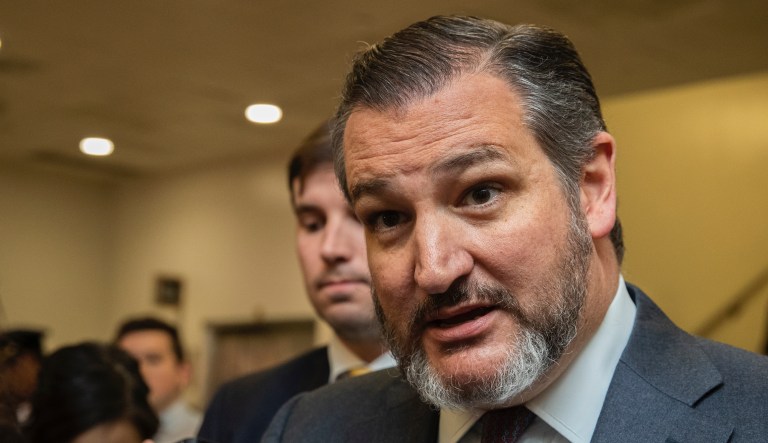 Sen. Ted Cruz, R-Texas, asks a question of Boeing Company President and Chief Executive Officer Dennis Muilenburg on Capitol Hill in Washington, Tuesday, Oct. 29, 2019, during a Senate Transportation Committee hearing on âAviation Safety and the Future of Boeing's 737 MAX.â                                                  