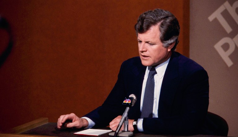 Sen. Edward M. Kennedy (D-Mass.) is shown on NBC's "Meet The Press" show, June 1, 1980, in New York.