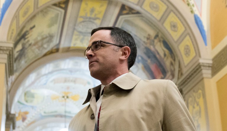 National Security Council Special Assistant to the President and Senior Advisor for Europe and Russia Timmothy Morrison arrives for a closed door meeting to testify as part of the House impeachment inquiry into President Donald Trump on Capitol Hill in Washington, Thursday, Oct. 31, 2019.