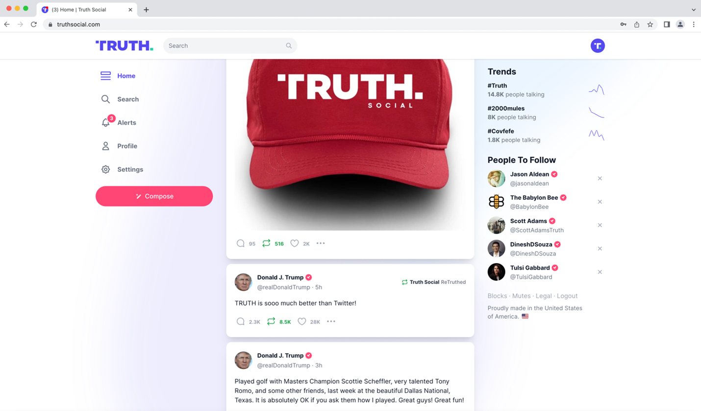 Truth Social launches web app accessible via computer