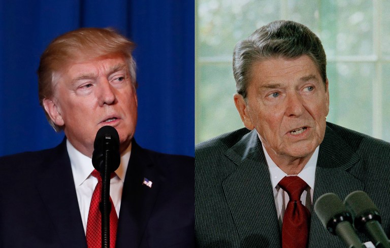 President Trump and former President Ronald Reagan.