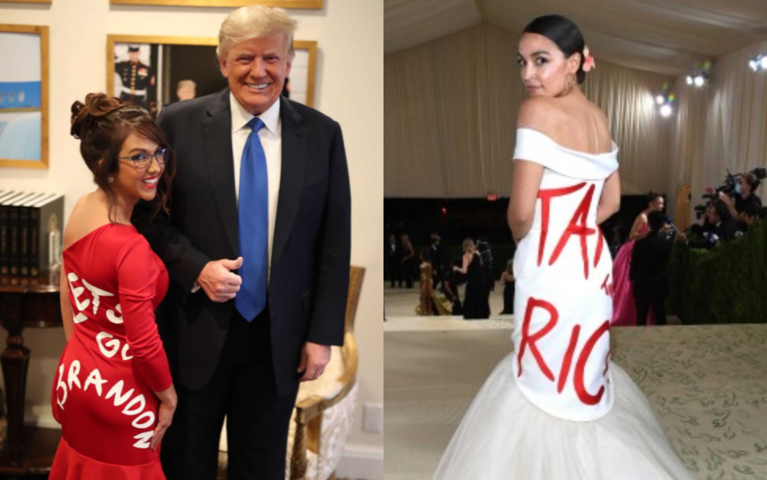 Lauren Boebert wears ‘Let’s go Brandon’ dress to Trump meeting in apparent diss to AOC