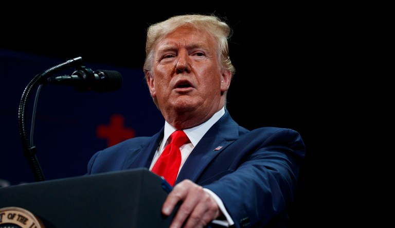 President Donald Trump delivers remarks on Medicare at the Sharon L. Morse Performing Arts Center, Thursday, Oct. 3, 2019, in The Villages, Fla.                                                                                                                                                                                                                                                                                                                                                                                                                                                                                                                                     