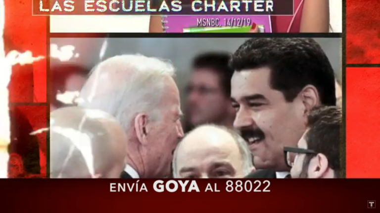 A still from President Trump's "Goya" advertisement featuring presumptive Democratic nominee Joe Biden and Venezuelan President NicolÃ¡s Maduro.