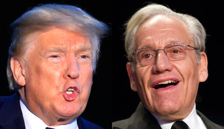 Donald Trump and Bob Woodward.