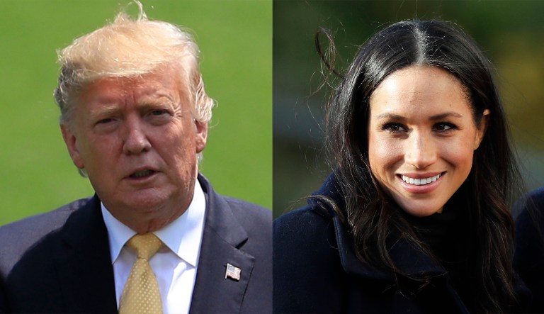 President Trump and Meghan, Duchess of Sussex, are pictured.