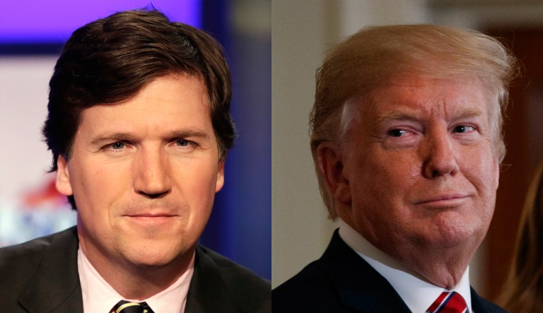 Tucker Carlson and Donald Trump.