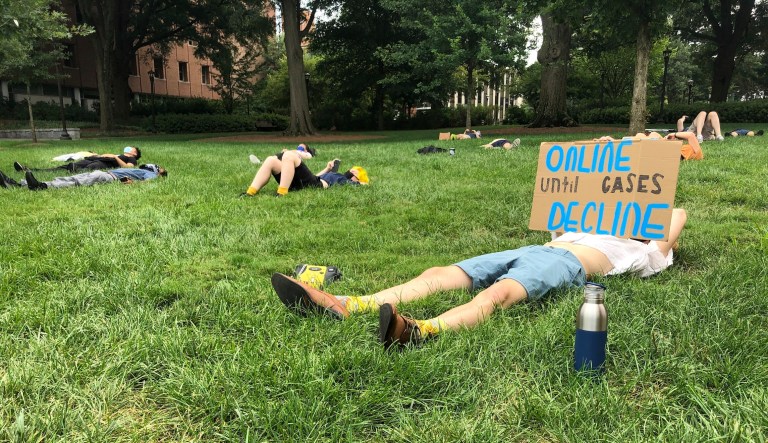 ‘It’s ridiculous’: Students balk at in-person tuition for online college