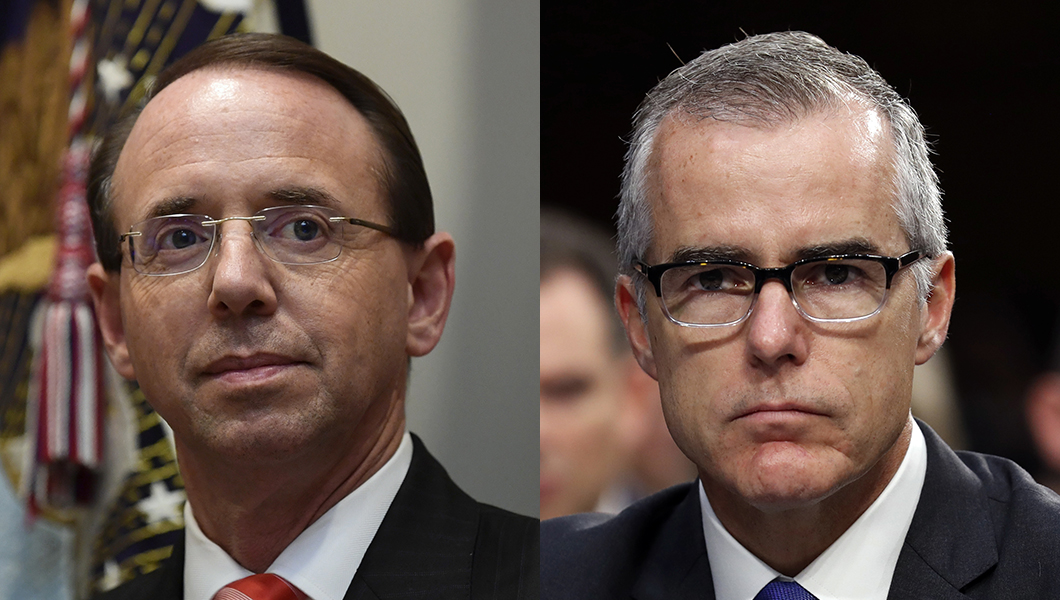 Rosenstein says McCabe was ‘not fully candid’ about Comey’s memos