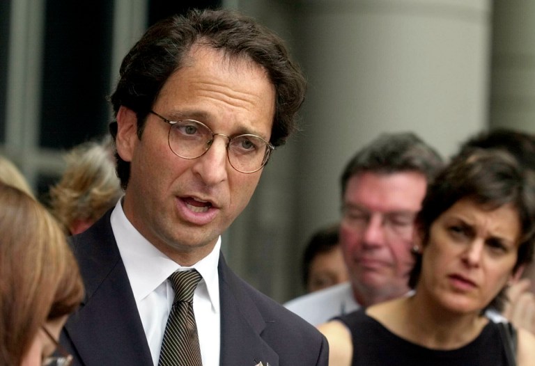 In this Wednesday, Oct. 2, 2002 file photo, Assistant U.S. Attorney Andrew Weissmann talks with the media outside the federal courthouse in Houston. Weissmann, one of the most prominent prosecutors working for special counsel Robert Mueller is leaving the team soon, a likely indication that the investigation is close to wrapping up.