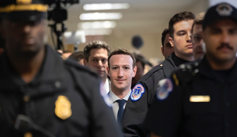 Facebook CEO Mark Zuckerberg arrives on Capitol Hill in Washington, Monday, April 9, 2018, to meet with Sen. Dianne Feinstein, D-Calif., the ranking member of the Senate Judiciary Committee.