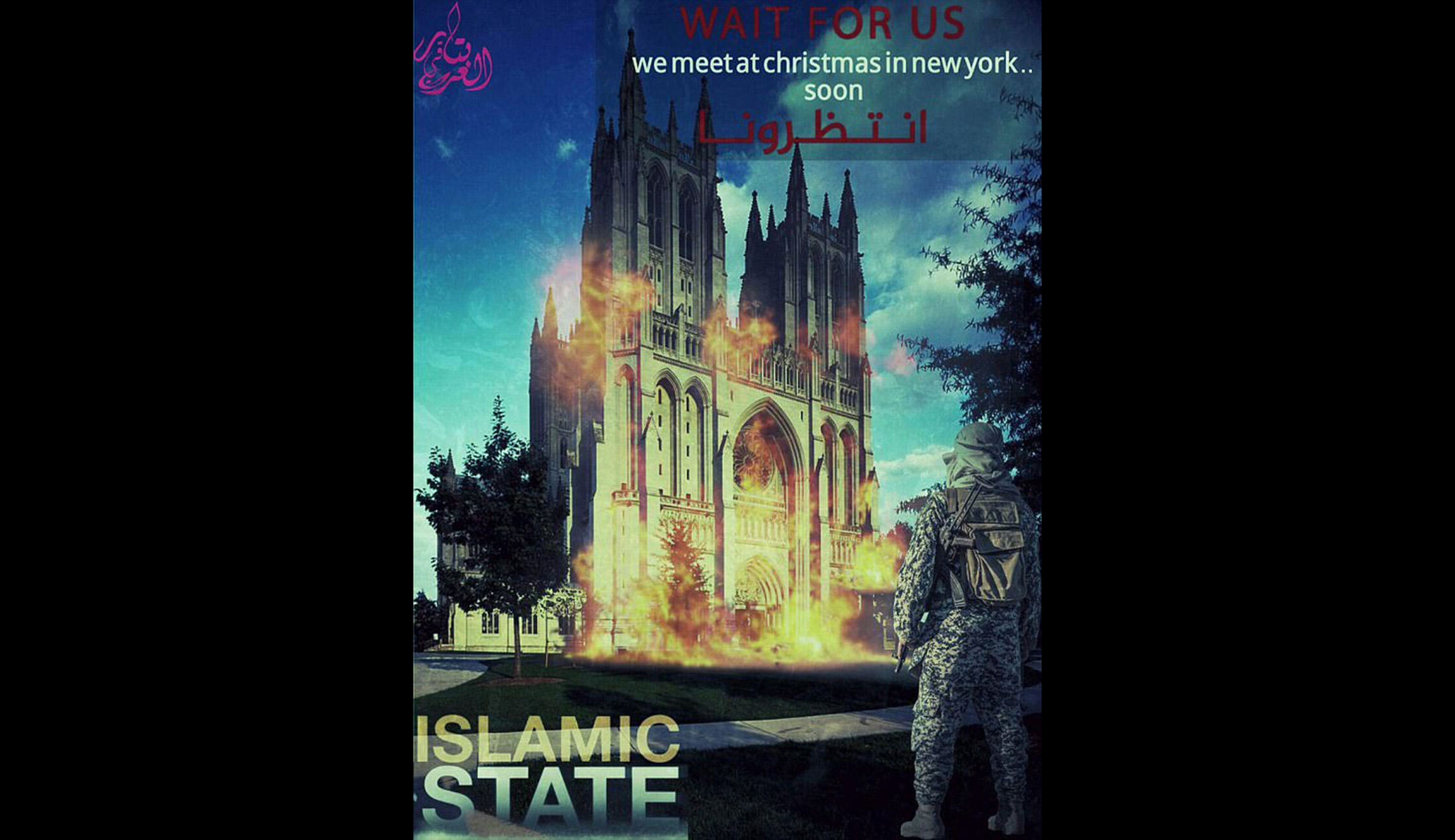 ISIS spooks Washington with image of armed gunman outside the National Cathedral