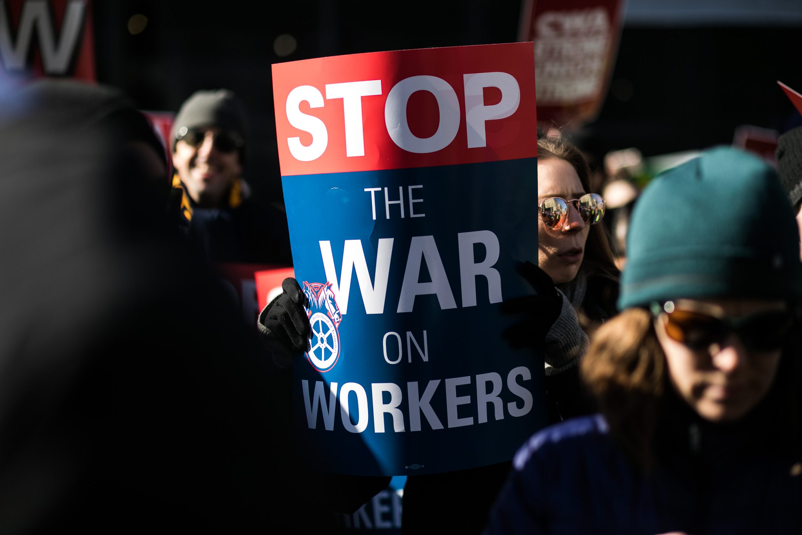 Union members and other federal employees rally to call for an end to the partial government shutdown on Thursday outside the White House. 