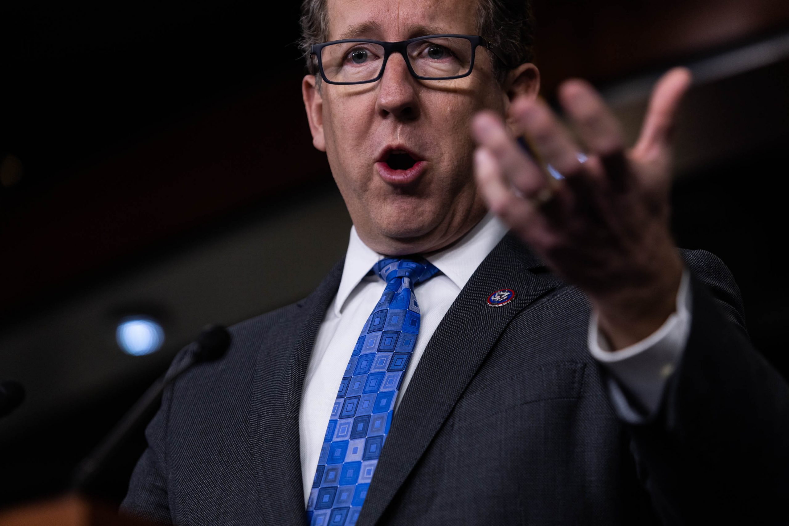 Rep. Adrian Smith (R-NE) speaks during a news conference on Capitol Hill, in Washington, on Tuesday, Jan. 10, 2023. House Republicans passed their first bill of the 118th Congress on Monday, voting along party lines to cut $71 billion from the Internal Revenue Service, which Senate Democrats said they would not take up.